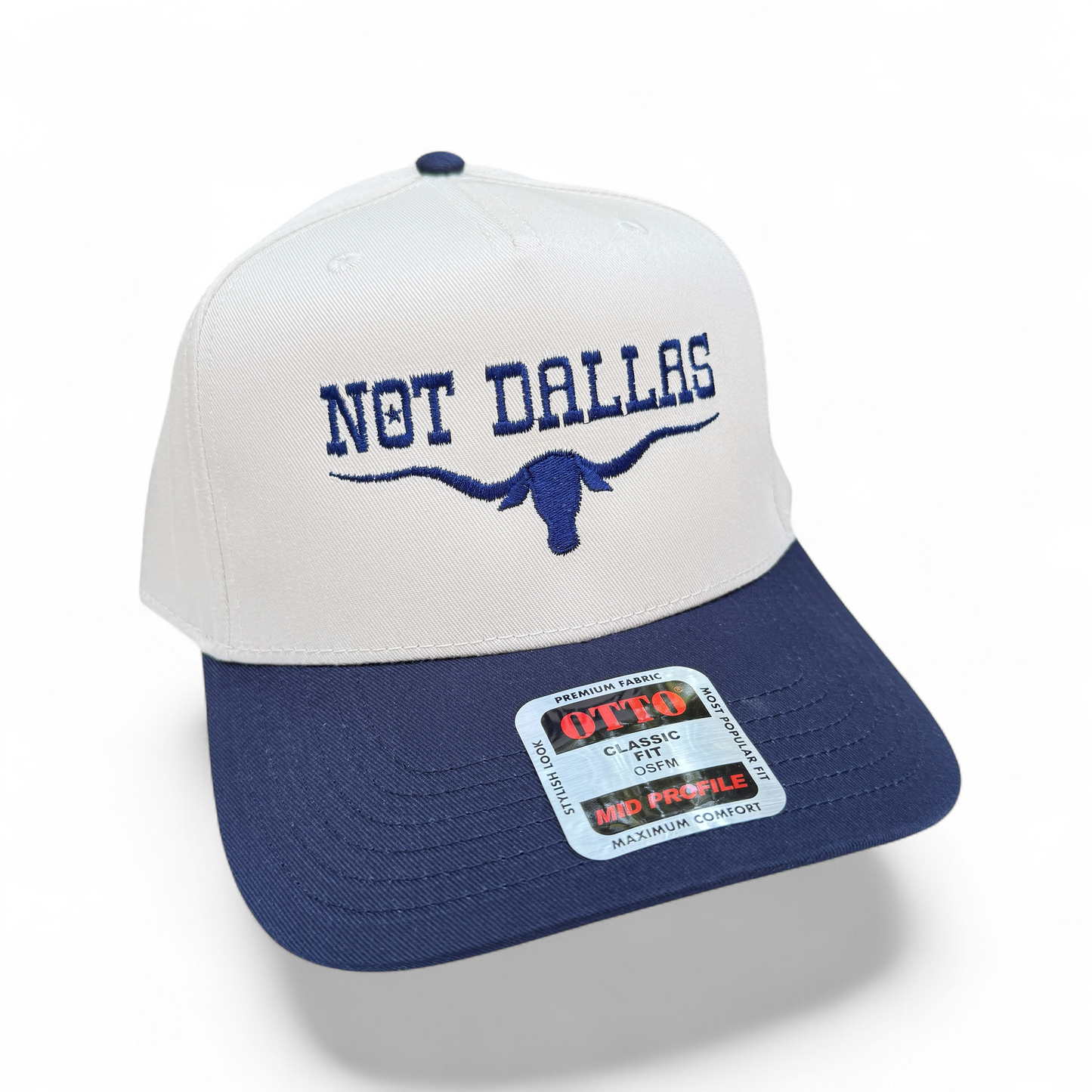 Bone & Navy NOT DALLAS Hat